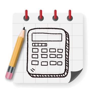 Hesap makinesi vektör çizim vektör çizim doodle