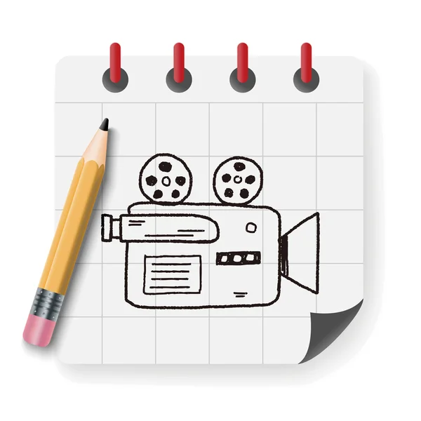 Vektorová ilustrace Doodle Video Recorder — Stockový vektor