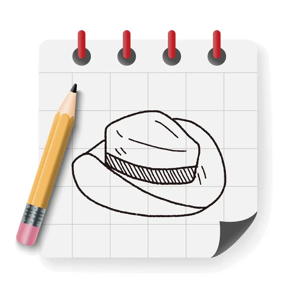 Doodle hatt vektor illustration — Stock vektor