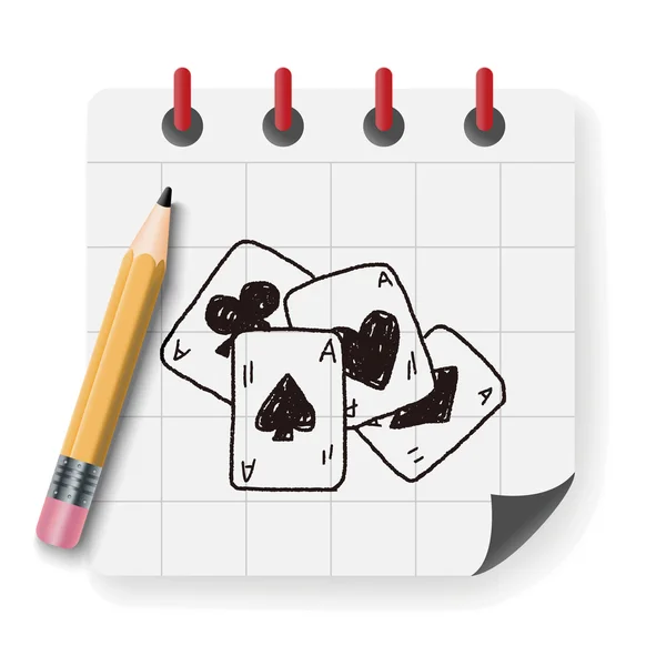 Illustrazione vettoriale di Doodle Poker — Vettoriale Stock