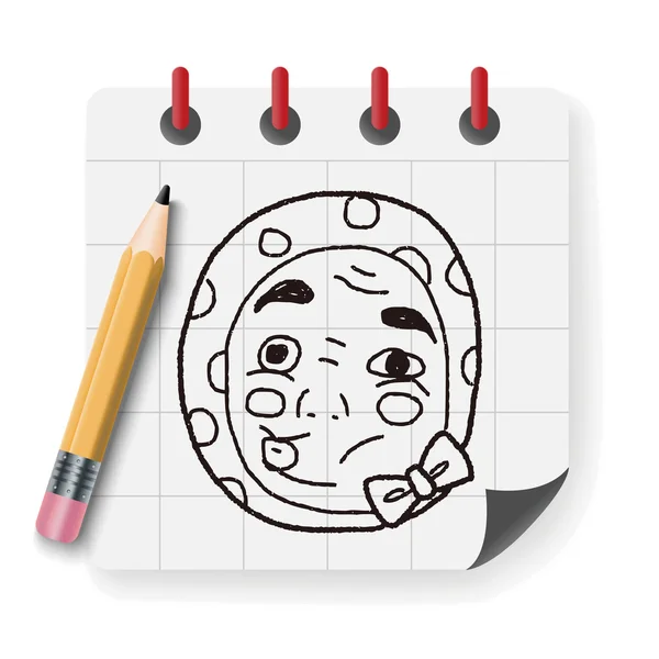 Japón ladrón máscara doodle vector ilustración — Vector de stock