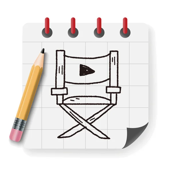 Illustration vectorielle de doodle chaise du réalisateur — Image vectorielle
