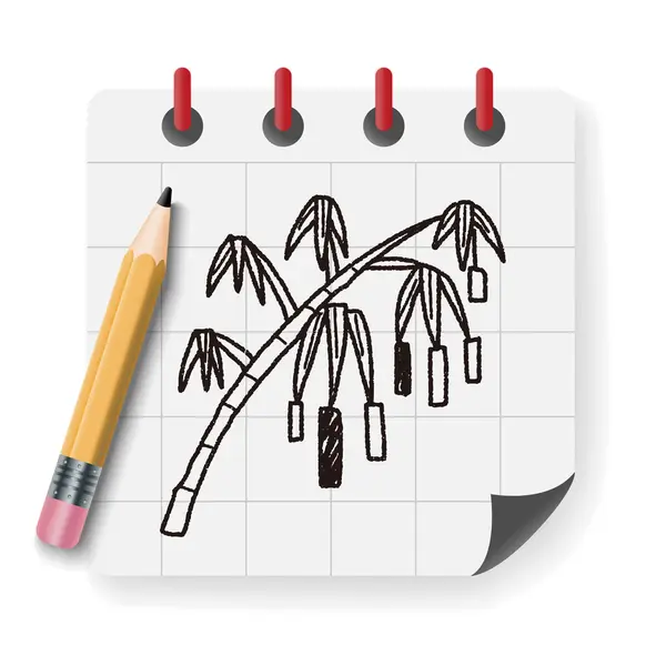 Desejando árvore doodle ilustração vetorial — Vetor de Stock