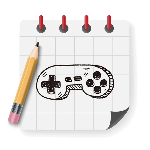 Doodle Game Controller Vektor Illustration — Stockvektor