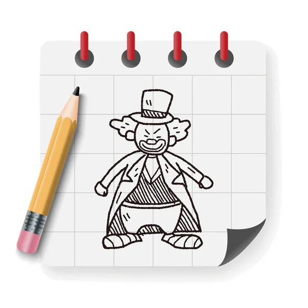 Clown doodle disegno vettoriale illustrazione — Vettoriale Stock