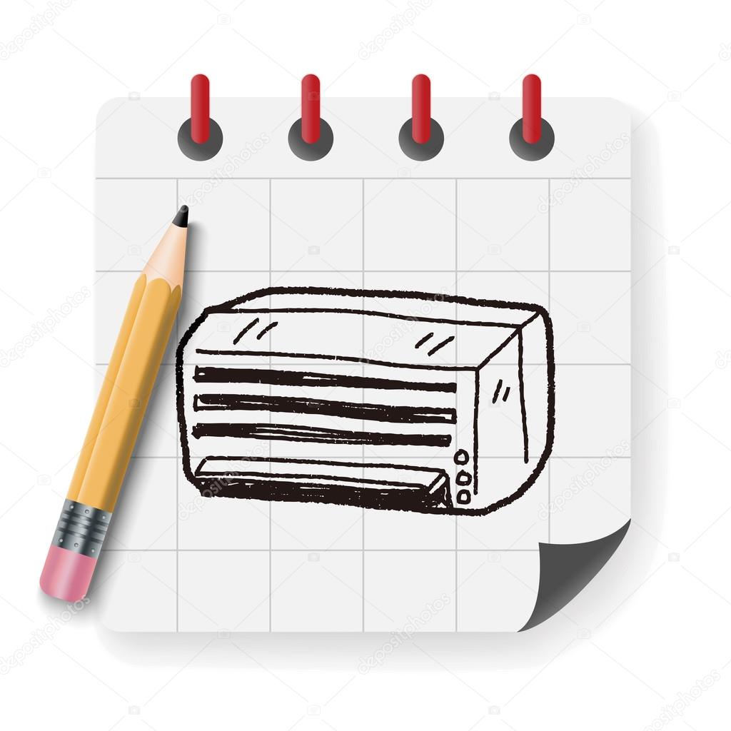 air conditioning doodle vector illustration vector illustration