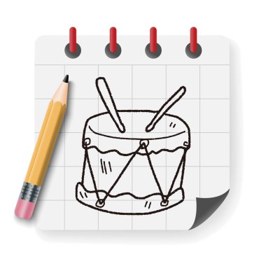 Doodle vektör çizim davul