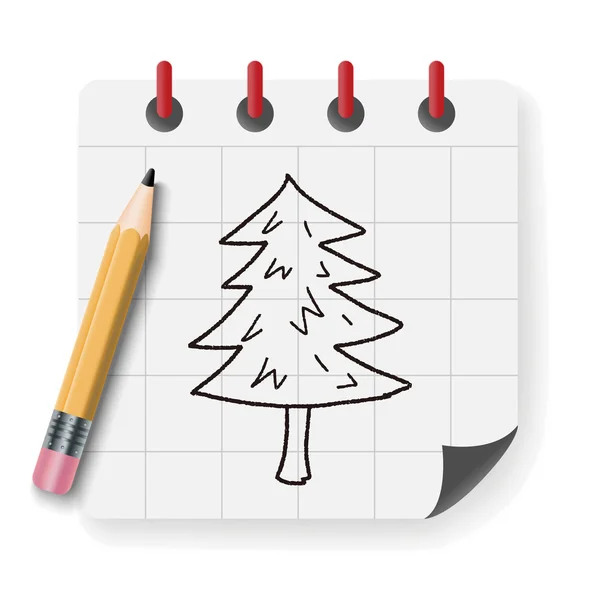 Árvore de Natal doodle desenho vetor ilustração —  Vetores de Stock