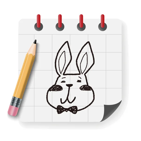 Easter bunny doodle illustrazione vettoriale illustrazione vettoriale — Vettoriale Stock
