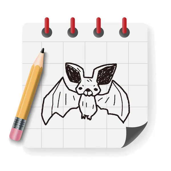 Bat doodle vektor illustration — Stock vektor