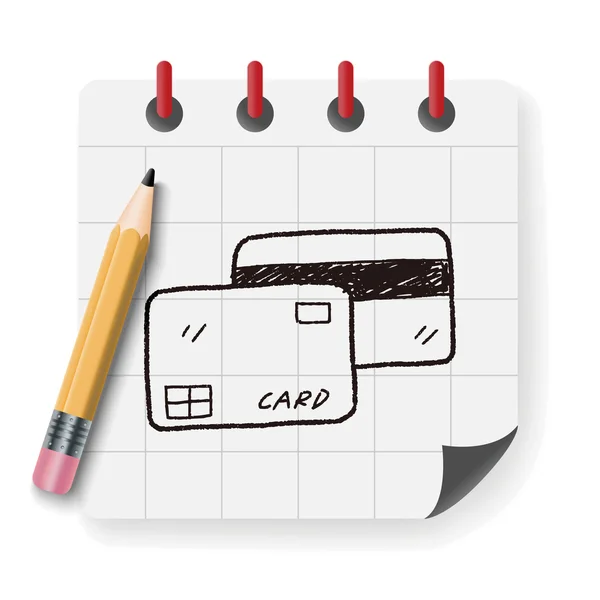 Doodle tarjeta de crédito vector ilustración — Vector de stock