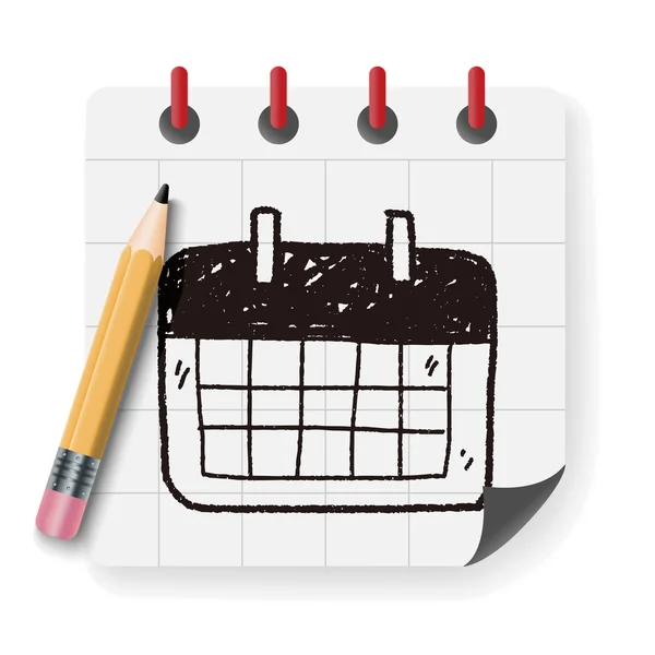 Μηνιαίο ημερολόγιο doodle σχεδίασης εικονογράφηση φορέας — Διανυσματικό Αρχείο
