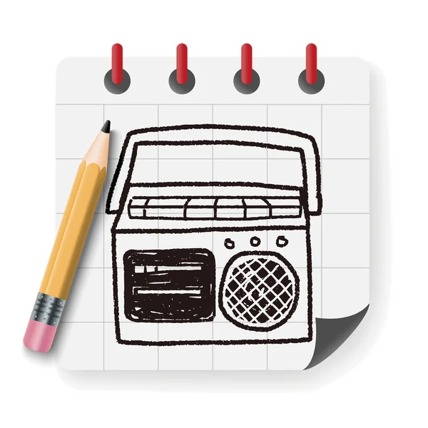 Illustrazione del vettore doodle radio — Vettoriale Stock