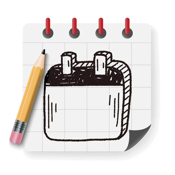 Μηνιαίο ημερολόγιο doodle σχεδίασης εικονογράφηση φορέας — Διανυσματικό Αρχείο