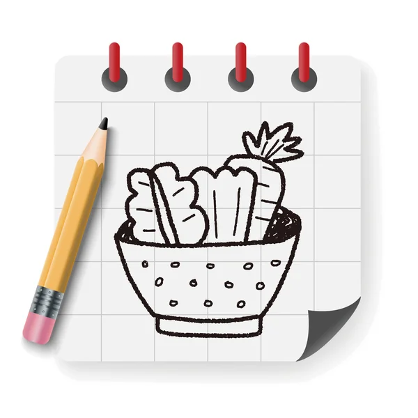 Ensalada doodle vector ilustración — Archivo Imágenes Vectoriales