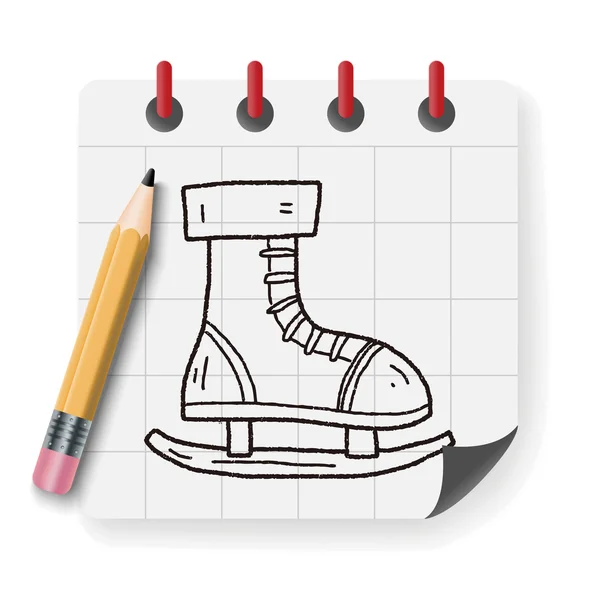 Doodle Skates vektor illustration — Stock vektor