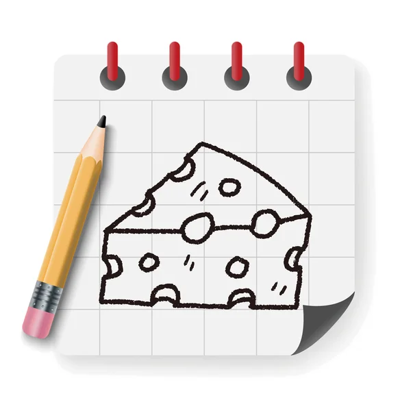 チーズ落書きベクトル図のベクトル図 — ストックベクタ