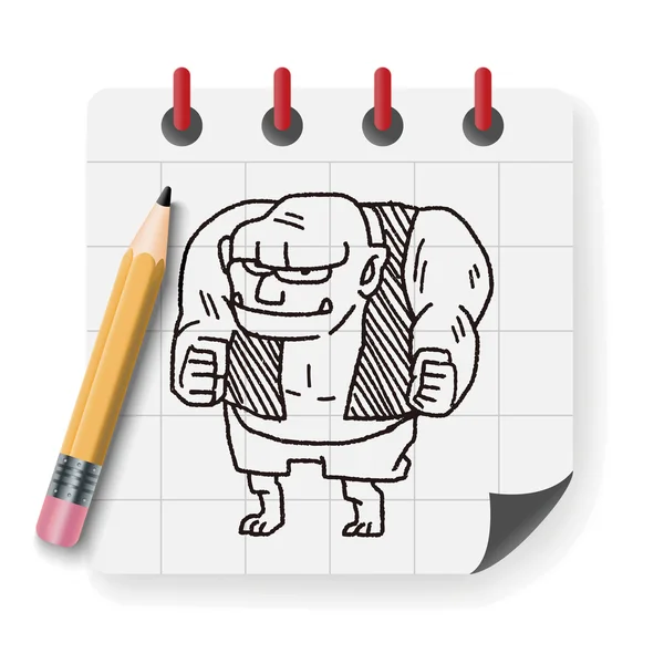 Reuze ogre doodle vector illustratie vectorillustratie — Stockvector