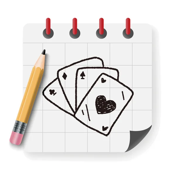 Doodle Poker vektor illusztráció — Stock Vector