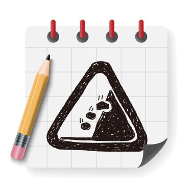 Kaya düşmesi doodle vektör çizim