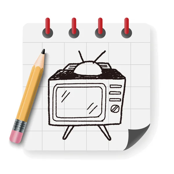 Tv doodle vector ilustración — Archivo Imágenes Vectoriales