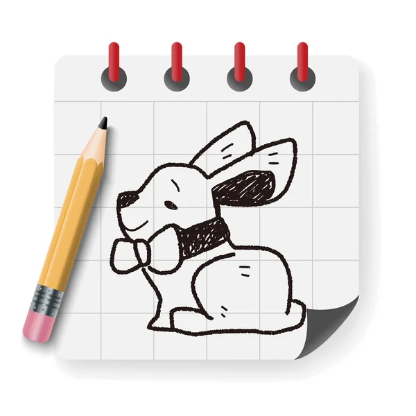 Easter bunny doodle vectorillustratie — Stockvector