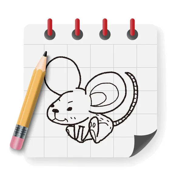 Ilustração vetorial doodle mouse — Vetor de Stock