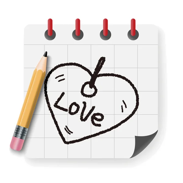 Love tag doodle vecteur illustration vectorielle illustration — Image vectorielle