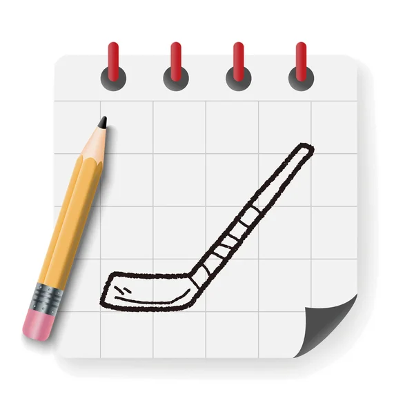 Ilustracja wektorowa doodle Hockey stick — Wektor stockowy