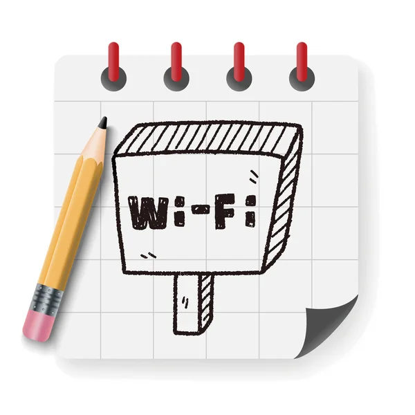 Ilustração em vetor doodle placa wifi — Vetor de Stock