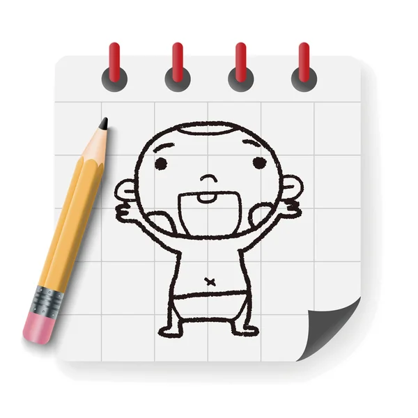 Doodle Baby vector illustration — Stock Vector