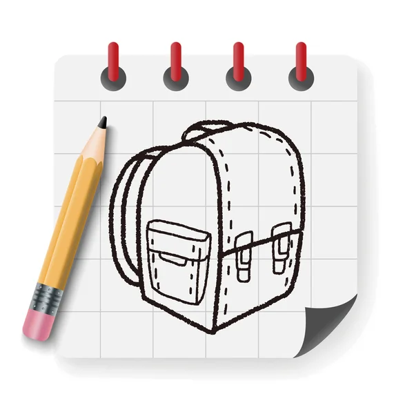 Doodle School bag vector illustration — Stock Vector