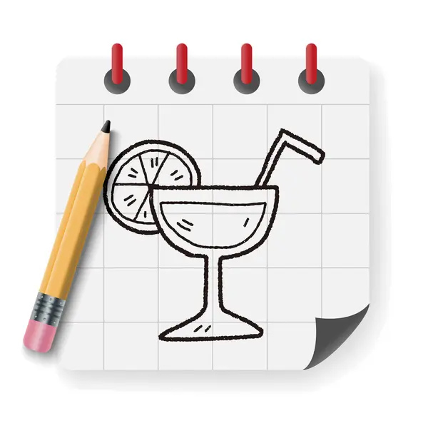 Doodle cocktail vector illustratie — Stockvector