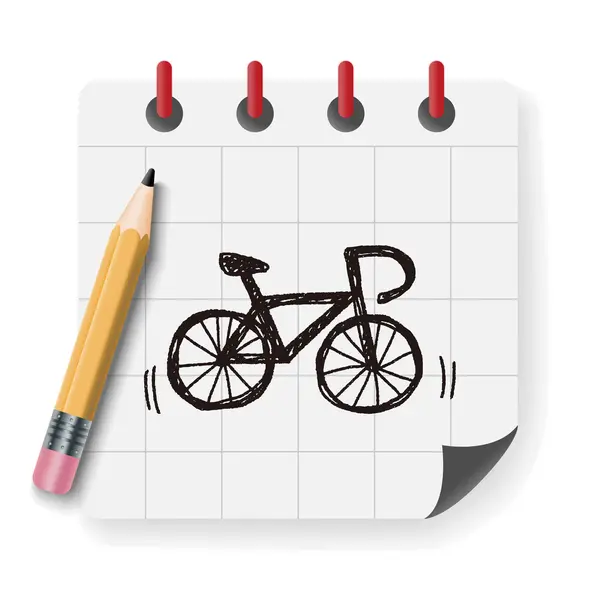 Doodle Bicycle vector illustration — Stock Vector