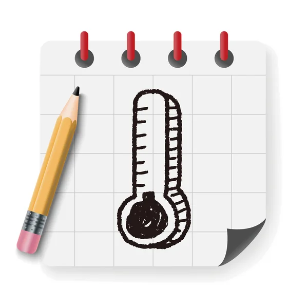 Illustration vectorielle du thermomètre doodle — Image vectorielle