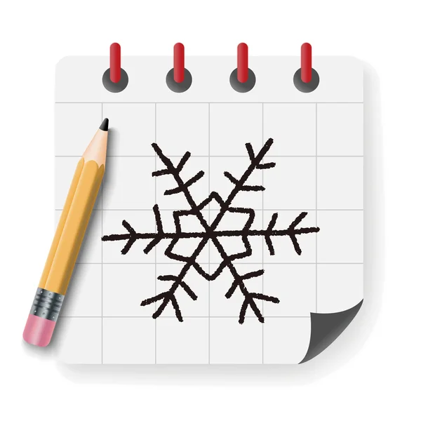Εικονογράφηση φορέας doodle νιφάδες χιονιού — Διανυσματικό Αρχείο