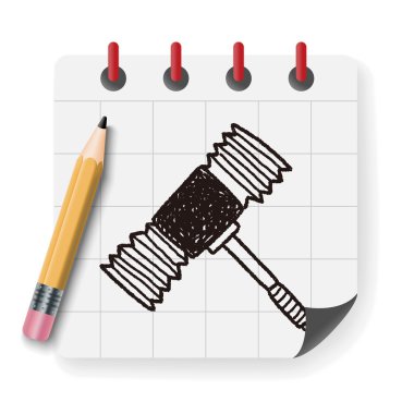 Oyuncak çekiç vektör çizim doodle