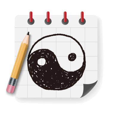 Tai Chi doodle vektör çizim