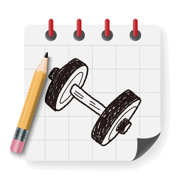 Illustration vectorielle Doodle Dumbbell — Image vectorielle