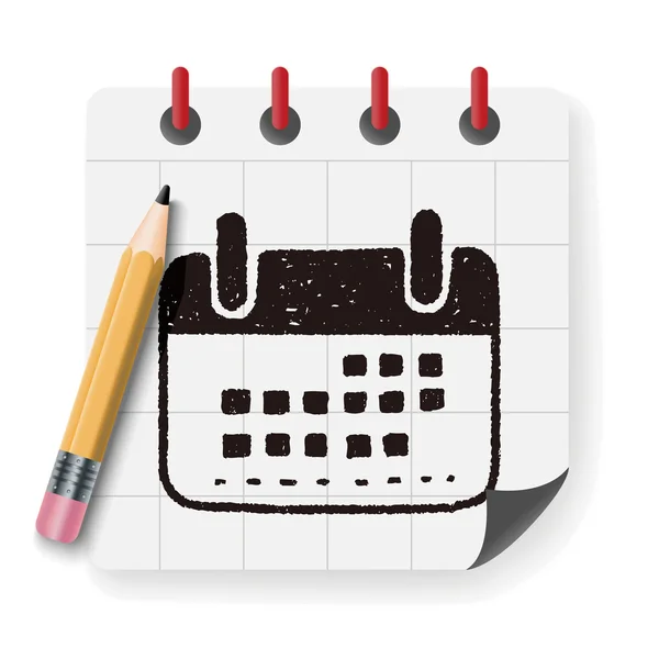 Illustrazione vettoriale calendario Doodle — Vettoriale Stock