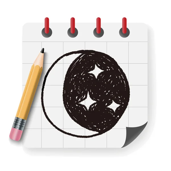 Lua estrela doodle vetor ilustração vetor ilustração —  Vetores de Stock