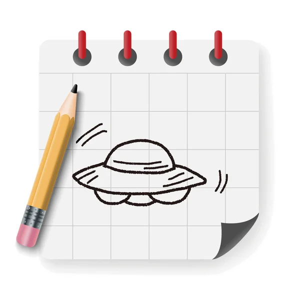 Doodle UFO vetor ilustração vetor ilustração —  Vetores de Stock