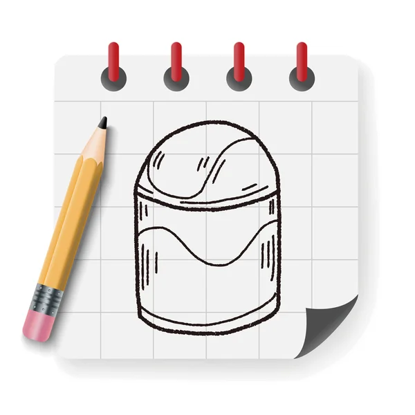 Trash can doodle vector illustration — Stockvector