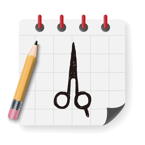 Hår styckning scissor doodle — Stock vektor