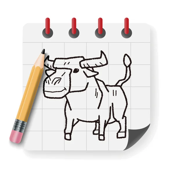 Vaca garabato vector ilustración — Archivo Imágenes Vectoriales