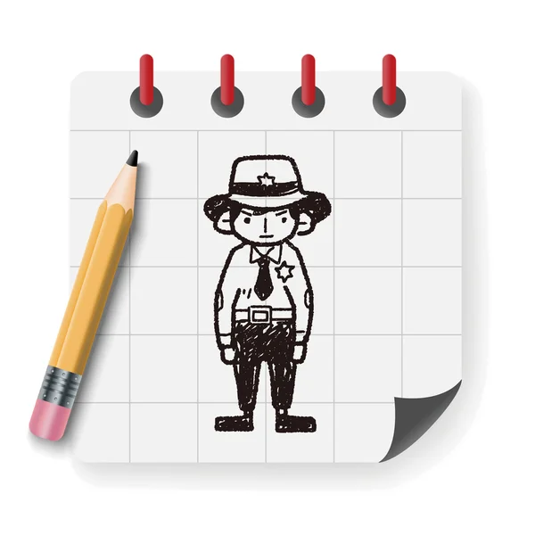 Αστυνομία doodle εικονογράφηση φορέας — Διανυσματικό Αρχείο