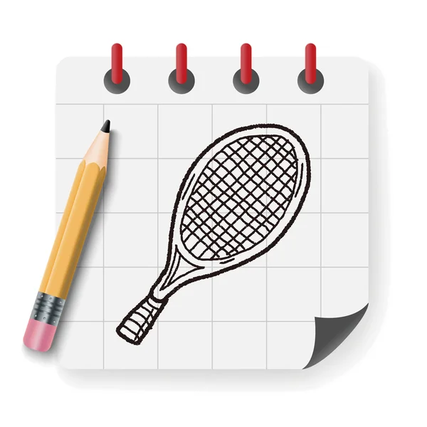 Doodle Tennis Racket vector illustration — стоковий вектор