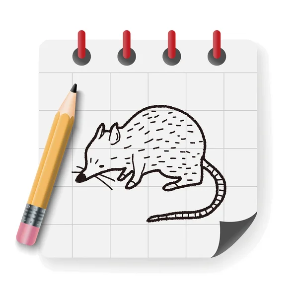 Muis doodle vectorillustratie — Stockvector