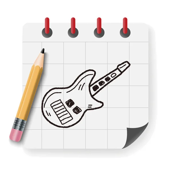 Toy guitar doodle vector illustration — Stock Vector