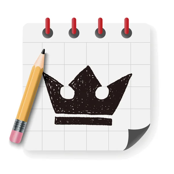 Εικονογράφηση διάνυσμα doodle βασιλιά στέμμα — Διανυσματικό Αρχείο